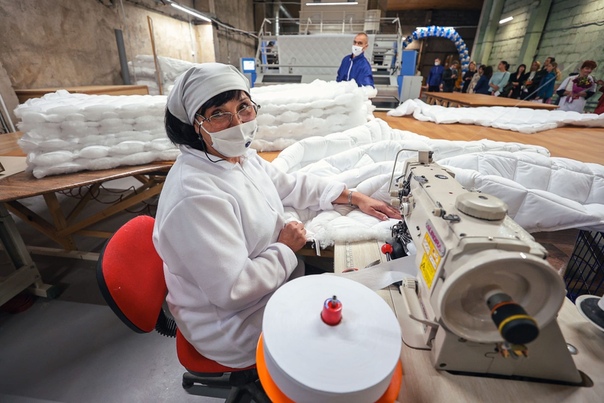 В Балашихе запустили новую линию производства текстильной промышленности.