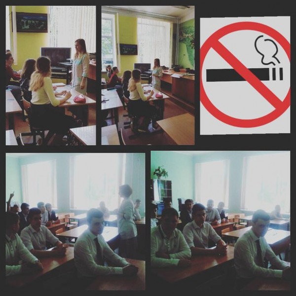 К дню отказа от курения в школе 5 врач Сердюкова И. Ю. и в школе ЦГБ г.Железнодорожный