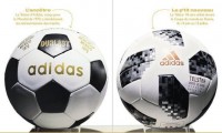 ЧМ по футболу 2018 Мяч, которым играли на ЧМ-1970 слева и футбольный снаряд чемпионата мира-2018 справа .