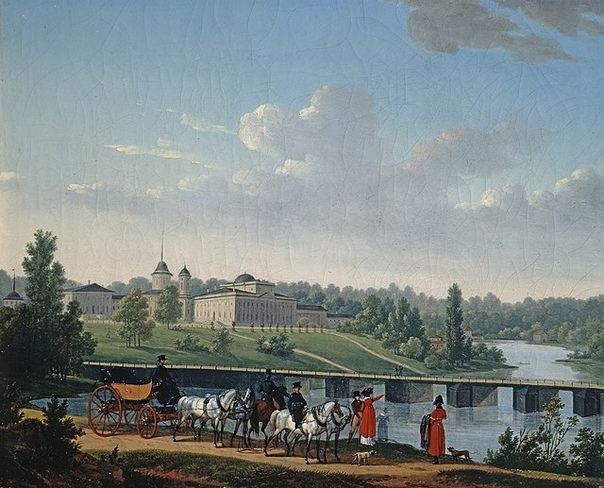 Репродукция картины «Прогулка в парке». Свебах Ж. Э., 1820 год